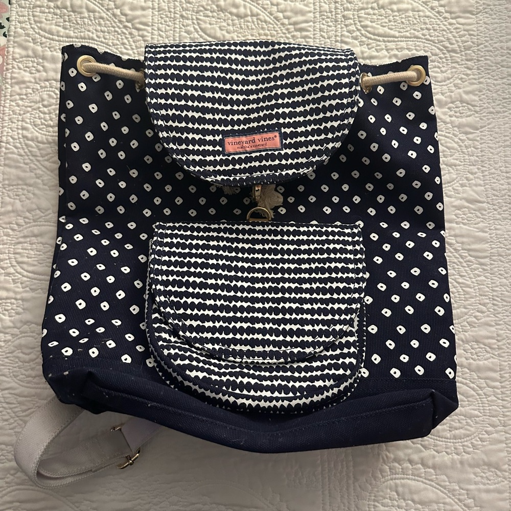 Vineyard Vines Navy and White Backpack